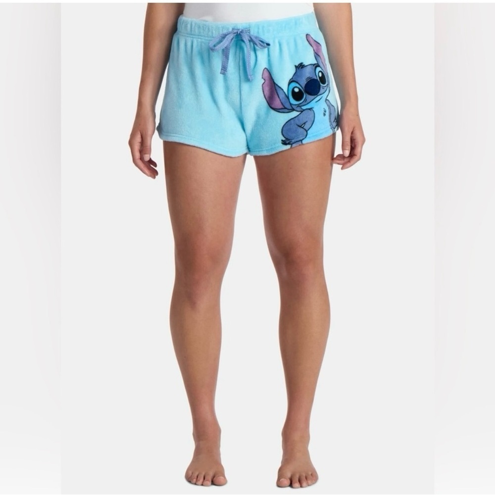Disney Women’s Stitch Blue And Light Blue Shorts Pajama 2 Piece Set - Picture 3 of 7